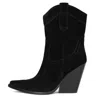 Jeffrey Campbell Women's Mi Amigo Western Booties In Black Suede In Black