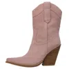 Jeffrey Campbell Women's Mi Amigo Western Booties In Pink Suede In Pink