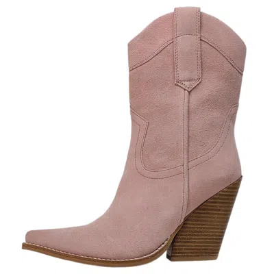 Jeffrey Campbell Women's Mi Amigo Western Booties In Pink Suede