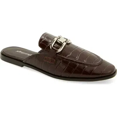 Jeffrey Campbell Women's Moment Flat Shoes In Dark Brown Croc