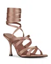 Jeffrey Campbell Obsessed Ankle Wrap Sandal In Champagne Satin