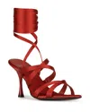 Jeffrey Campbell Women's Obsessed Ankle Tie Sandals In Orange Satin