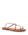 Jeffrey Campbell Women's Pacifico Toe Ring Slide Sandals In Cognac Suede/gold