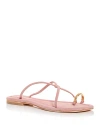 Jeffrey Campbell Women's Pacifico Toe Ring Slide Sandals In Light Pink Suede/gold