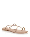Jeffrey Campbell Women's Pacifico Toe Ring Slide Sandals In Taupe Suede Gold