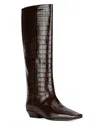 Jeffrey Campbell Croc Embossed Boot In Brown
