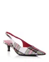 Jeffrey Campbell Persona Slingback Pump In Red White Plaid