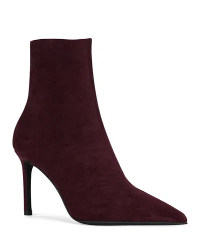 Jeffrey Campbell Women's Nixie Pointed Toe Booties In Wine Suede