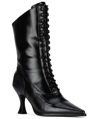 Jeffrey Campbell Women's Pollitt Pointed-toe Lace-up Boots In Black