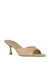 Jeffrey Campbell Women's Raffia Mid Heel Mules In Neutral