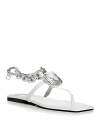 Jeffrey Campbell Ring On It Sandal In White Patent Silver