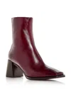 Jeffrey Campbell Sherpal2 Womens Zipper Leather Ankle Boots In Wine