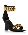 Jeffrey Campbell Women's Shuri Ankle Strap Sandals In Black Satin Gold