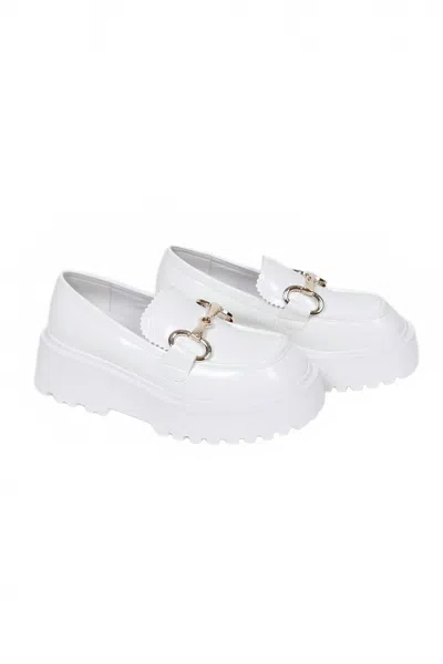 Jeffrey Campbell Women's Skooled Lug Platform Loafers In White Box