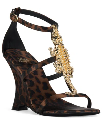 Jeffrey Campbell Women's Swamped Embellished Sculpted Wedge Sandals