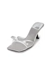 Jeffrey Campbell Women's Sweet On U Kitten Heel In White Satin In Silver