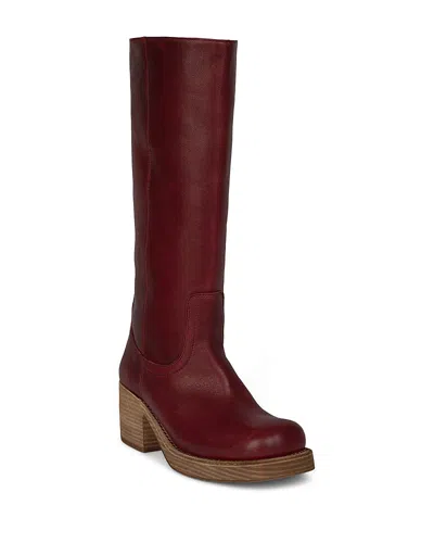 Jeffrey Campbell Women's Tall Square Toe Boots In Red