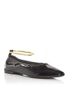 Jeffrey Campbell Women's Tippy Bracelet Ballet Flats In Black Crinkle Patent/gold