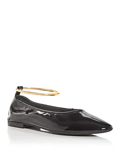 Jeffrey Campbell Women's Tippy Bracelet Ballet Flats In Black Crinkle Patent/gold