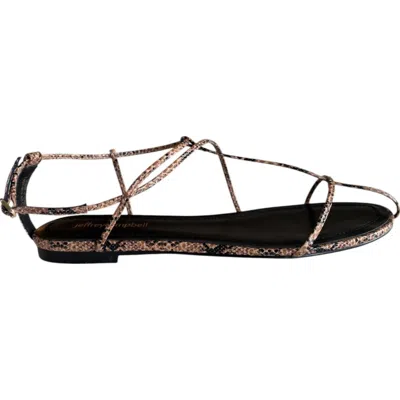 Jeffrey Campbell Women's Trawl Sandals In Beige Black Snake In Multi