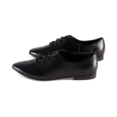 Jeffrey Campbell Women's Trending Lace Up Flat In Black Leather