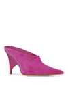Jeffrey Campbell Vader Sculpted High-heel Mules In Magenta Suede