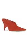 Jeffrey Campbell Vader Sculpted High-heel Mules In Orange Suede