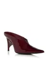 Jeffrey Campbell Women's Vader Pointed Toe High Heel Mules In Wine Patent