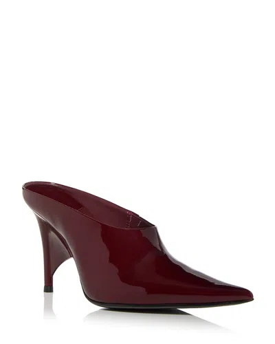 Jeffrey Campbell Women's Vader Pointed Toe High Heel Mules In Wine Patent