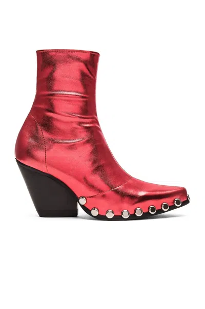 Jeffrey Campbell Women's Walton St Booties In Red Metallic Silver