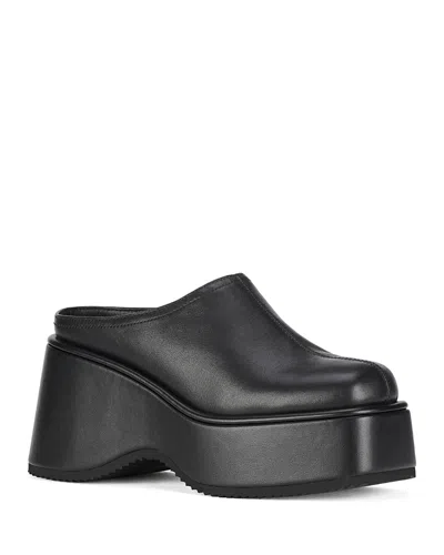Jeffrey Campbell Women's Waveform Leather Platform Mules In Black
