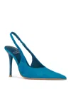 Jeffrey Campbell You Wish Slingback Pointed Toe Pump In Turquoise Suede