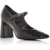 Jeffrey Campbell Womens Block Heel Faux Leather Mary Jane Heels In Black