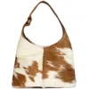 Jeffrey Campbell Wonder Genuine Calf Hair Shoulder Bag In Tan White Longhair