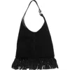 Jeffrey Campbell Wonders Suede Shoulder Bag In Black Suede