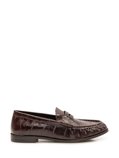 Jeffrey Campbell -style Suede Moccasin Loafers In Dark Tan