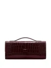 Jeffrey Levinson Alex Crocodile-effect Clutch Bag In Burgundy