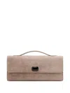 Jeffrey Levinson Alex Suede Clutch Bag In Neutral
