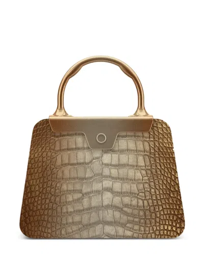 Jeffrey Levinson Andie Croc-effect Tote Bag In Brown