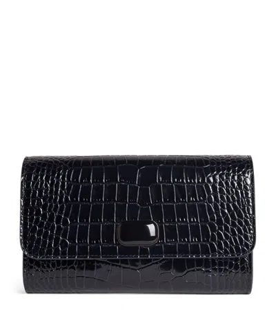 Jeffrey Levinson Leather Croc-embossed Clutch Bag In Red