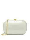 Jeffrey Levinson X Hdrf Elina Plus Oval Clasp Clutch In Silver