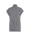 Jeio Sleeveless Knit Vest With High Collar And Front Zip Closure In Blue