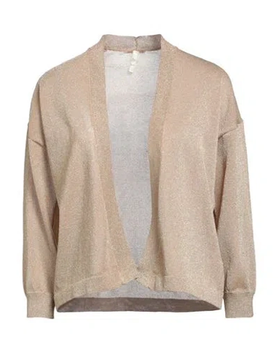 Jei's By Letizia Denaro Woman Cardigan Light Brown Size M Lurex In Beige