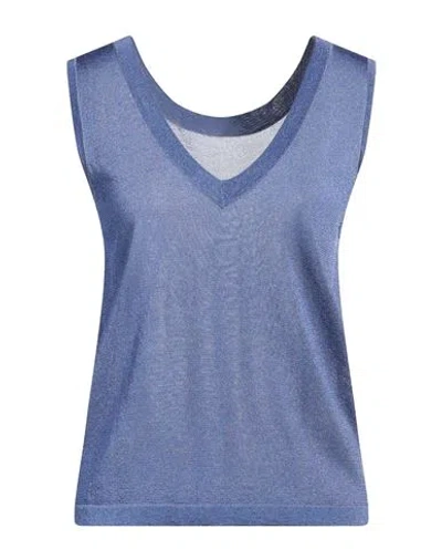 Jei's By Letizia Denaro Woman Top Blue Size M Viscose, Lurex