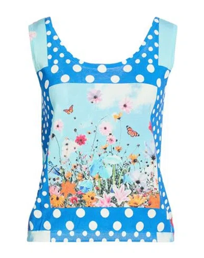 Jei's By Letizia Denaro Woman Top Blue Size S Cotton