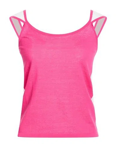 Jei's By Letizia Denaro Woman Top Fuchsia Size S Cotton In Pink