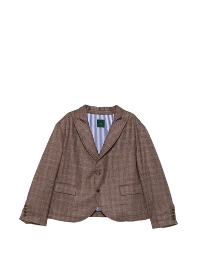 Jejia Alba Check-pattern Notched-lapel Jacket In Gray