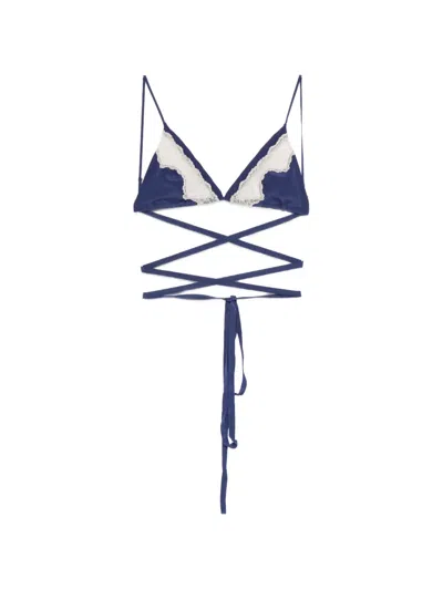 Jejia Anna Lace-trim Bra In Blue