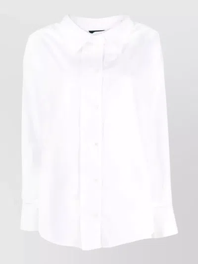 Jejia Antoine Cotton Shirt Collared Neck Long Sleeves In White