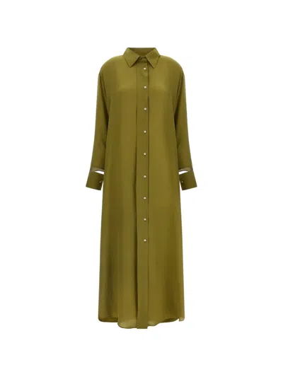 Jejia Antoine Shirt Maxi Dress In Green